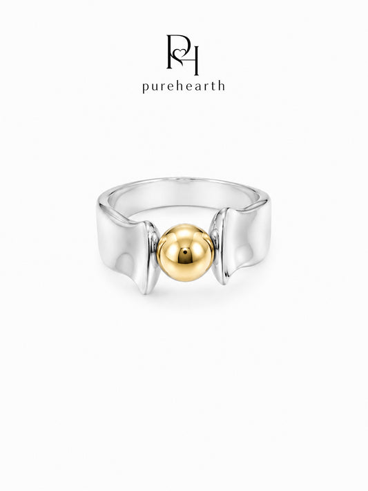 Sculpted Sphere Statement Ring