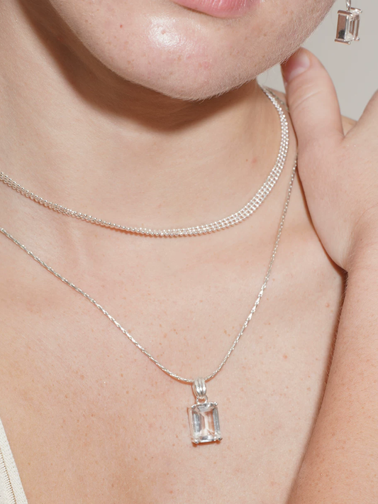 Crystal Frost Geometric Necklace