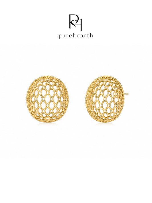 Moon Mesh Sculpted Earrings