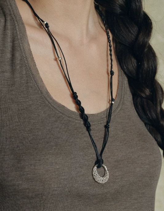 Luna Net Crescent Pendant Chain