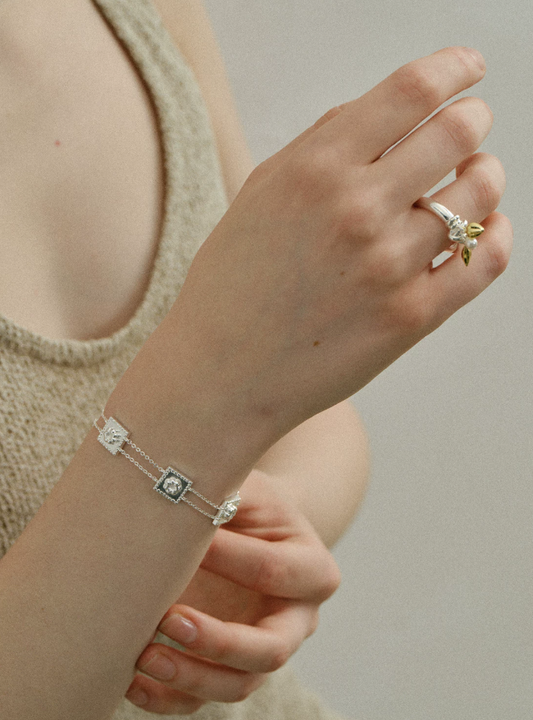 Pumpkin Bloom Layered Bracelet