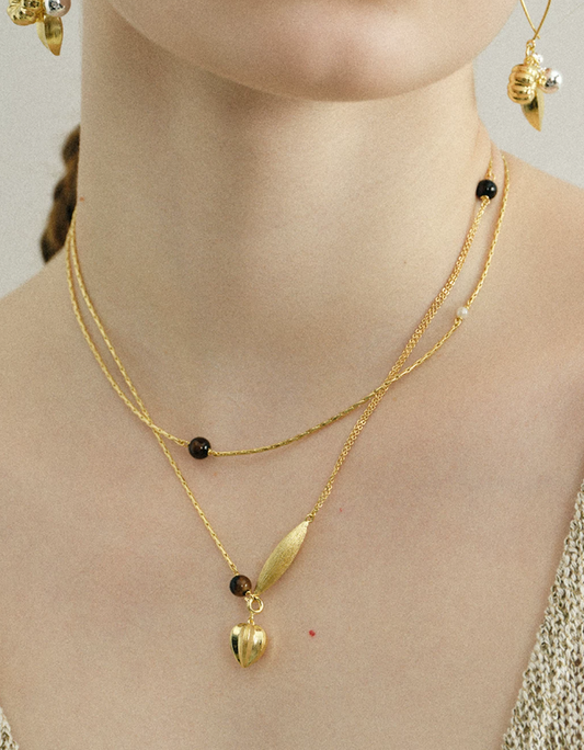 Amber Orchard Layered Agate Necklace